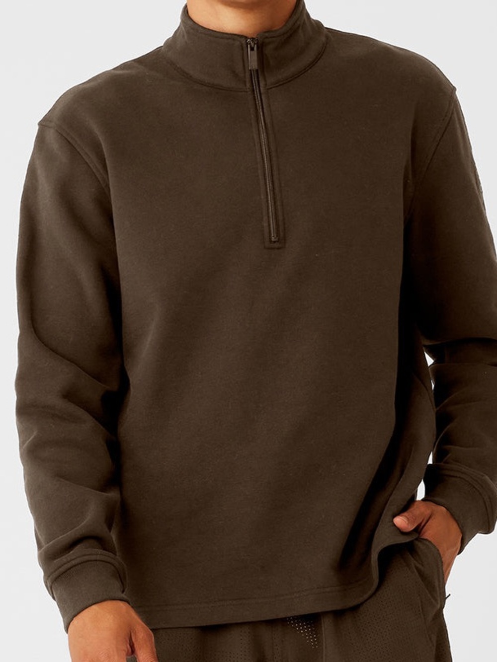 Renown Heavy Weight 1/4 Zip Sweatshirt In Brown